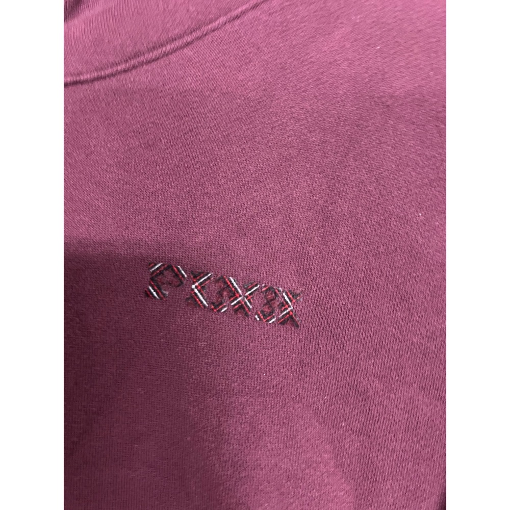 PINK Victoria's Secret Burgundy Plaid Logo Oversized Hoodie XXL - Picture 5 of 8